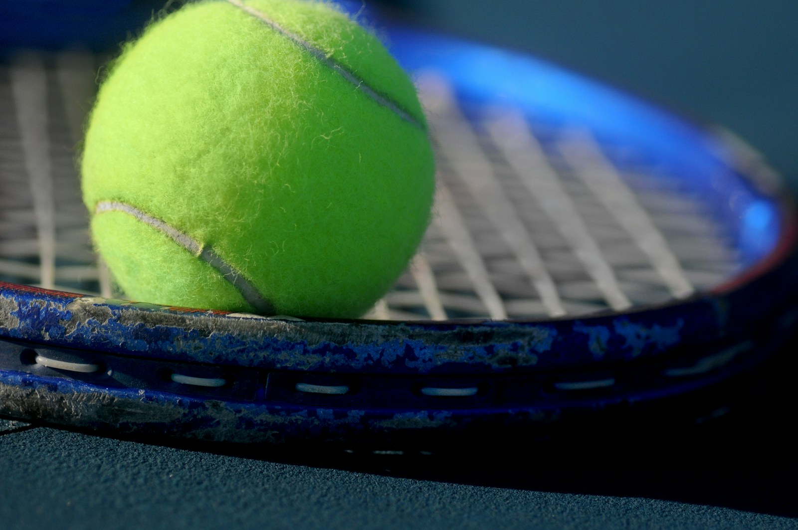 A racquet that's seen a few seasons.